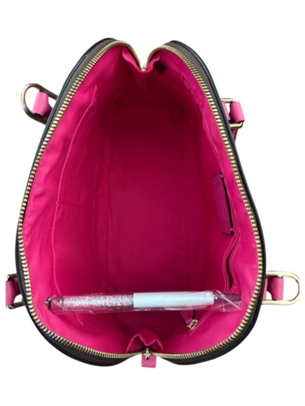 Coach Signature Pink and Brown Handbag - Picture 3 of 5